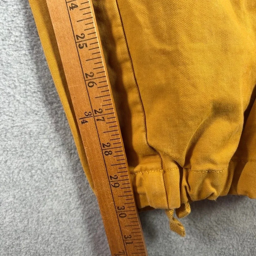 Banana Republic Cargo Pants Mens 33R Mustard Yellow Solid Utility Tapered Cuffed